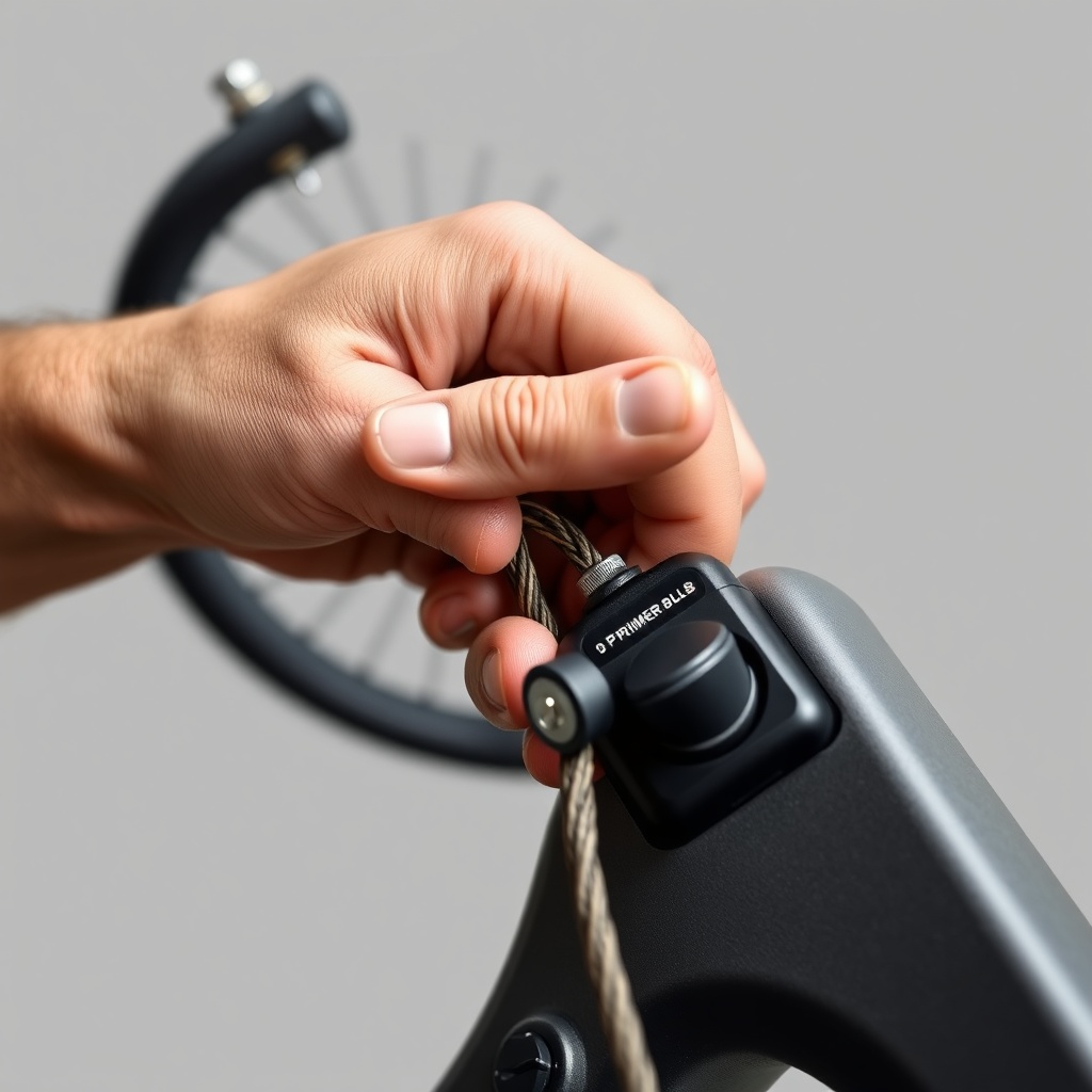 Close-up of a user pulling the starter rope on an Echo CS-590 Timber Wolf with a gray back