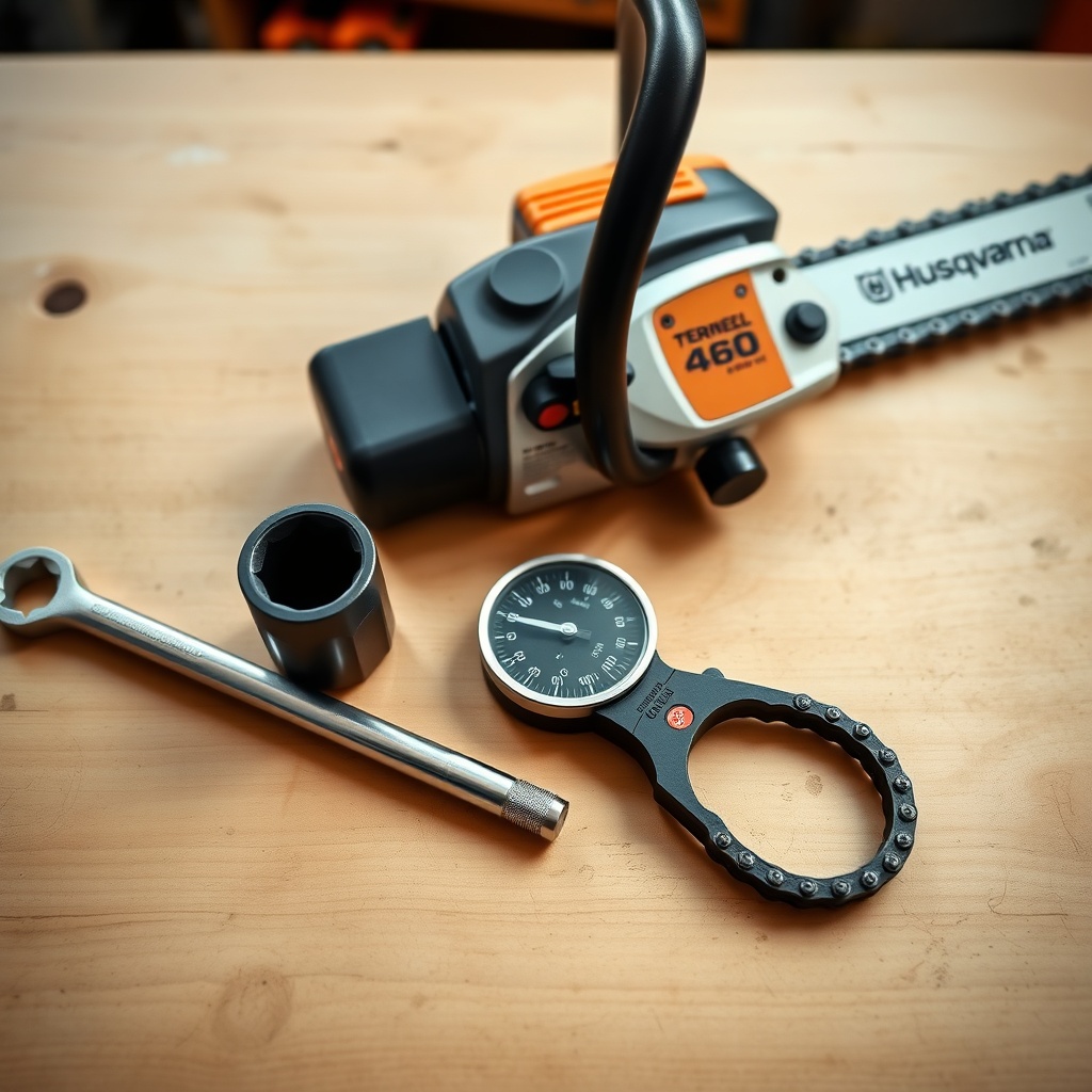 A flat-lay photograph of a torque wrench