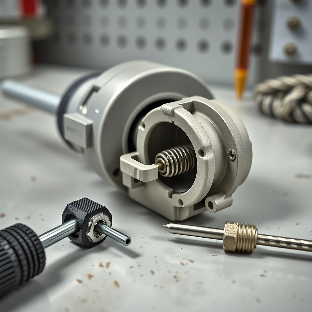 Photorealistic close-up of an Echo CS-590 Timber Wolf recoil starter assembly shown with a